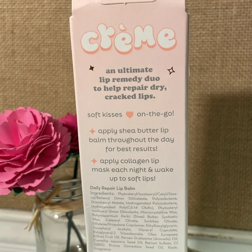 Crème Daily Lip Balm‎ + Repairing Lip Masque in Strawberry Creme